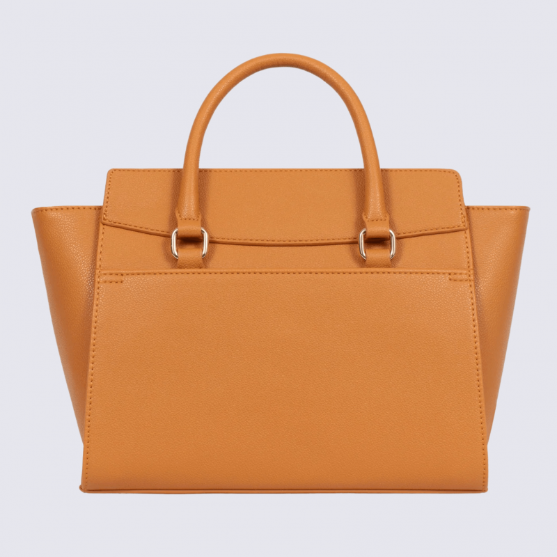 Sac à main Hexagona, Sac porté main deux poignées élégant femme en grain imprimé tan