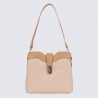 Sac porté épaule Hexagona, Sac porté épaule élégant femme en grain imprimé nude sable