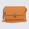 Sac porté travers Hexagona, Sac porté travers élégant femme en grain imprimé tan