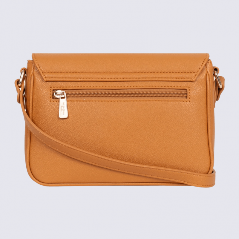 Sac porté travers Hexagona, Sac porté travers élégant femme en grain imprimé tan