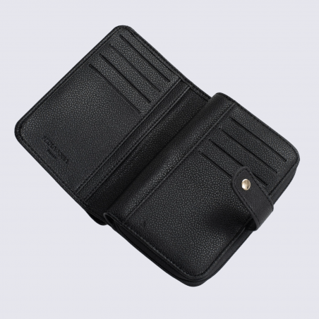 Portefeuille Hexagona, portefeuille ligne Lys femme noir