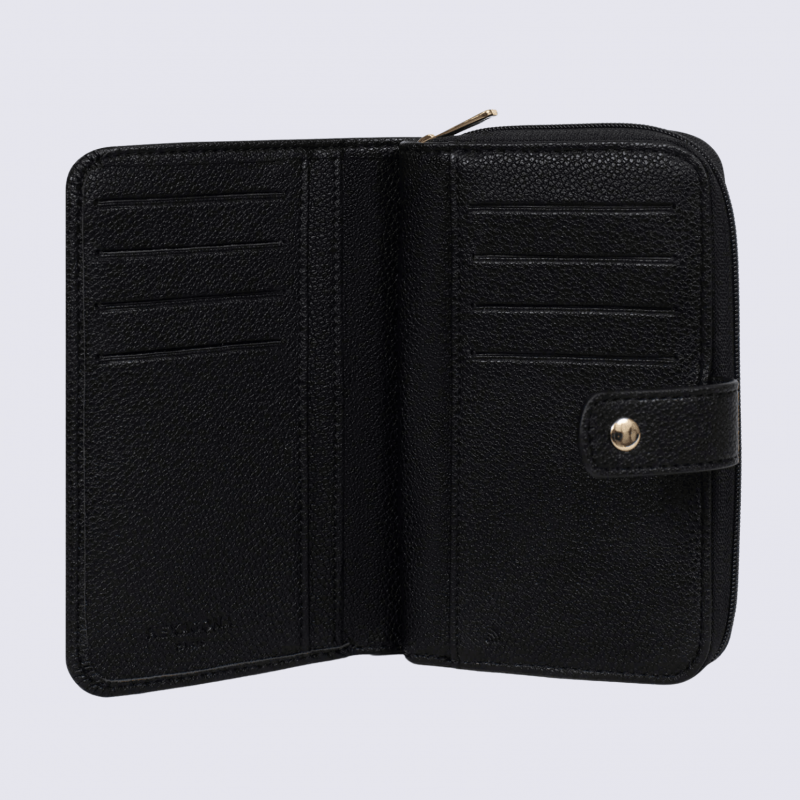Portefeuille Hexagona, portefeuille ligne Lys femme noir