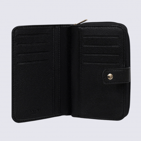 Portefeuille Hexagona, portefeuille ligne Lys femme noir