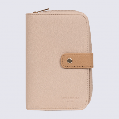 Portefeuille Hexagona, portefeuille ligne Lys femme nude sable