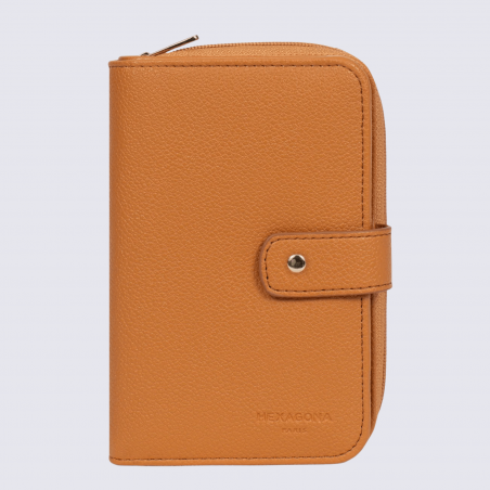 Portefeuille Hexagona, portefeuille ligne Lys femme tan