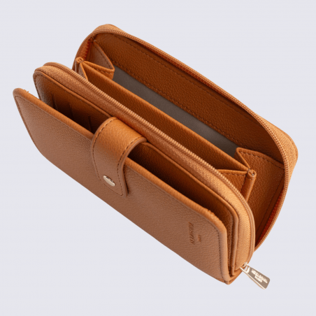 Portefeuille Hexagona, portefeuille ligne Lys femme tan