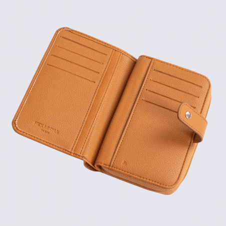 Portefeuille Hexagona, portefeuille ligne Lys femme tan