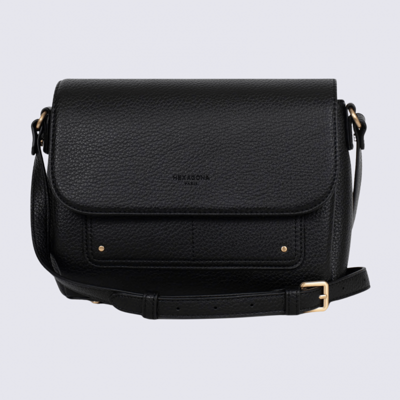 Sac porté travers Hexagona, sac porté travers classe et moderne femme en noir