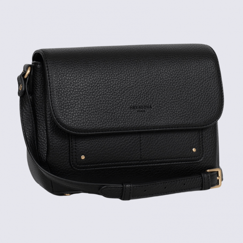 Sac porté travers Hexagona, sac porté travers classe et moderne femme en noir