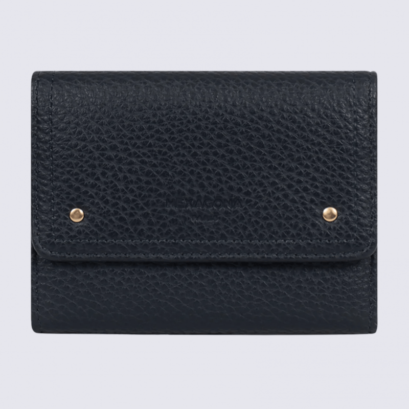Portefeuille Hexagona, portefeuille ligne Zora femme bleu nuit