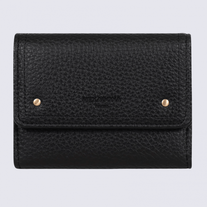 Portefeuille Hexagona, portefeuille ligne Zora femme noir