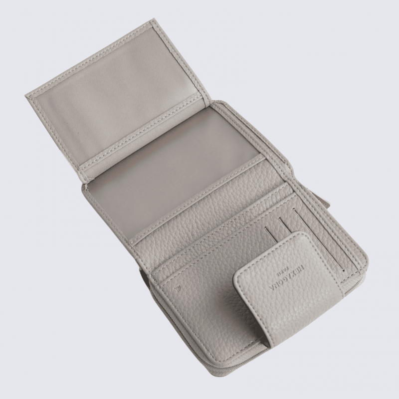 Portefeuille Hexagona, portefeuille ligne Zora femme gris clair
