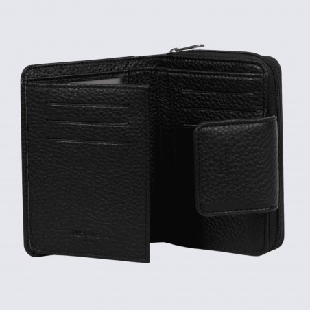 Portefeuille Hexagona, portefeuille ligne Zora femme noir