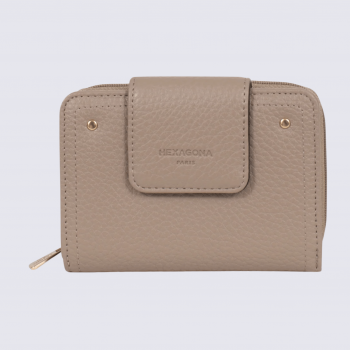 Portefeuille Hexagona, portefeuille ligne Zora femme taupe