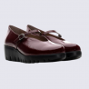 Chaussures Wonders, Chaussures compensées femme en cuir vernis vin