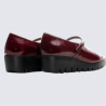 Chaussures Wonders, Chaussures compensées femme en cuir vernis vin