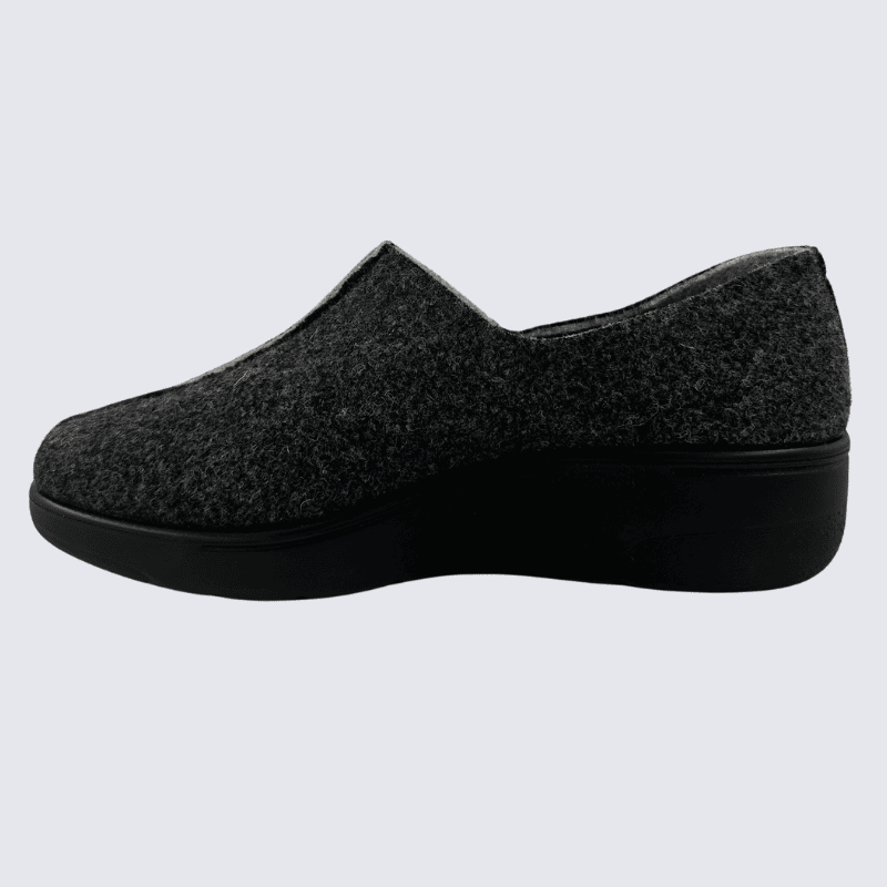 Pantoufles Josef Seibel, Pantoufles chaudes et classe femme en textile antharcite