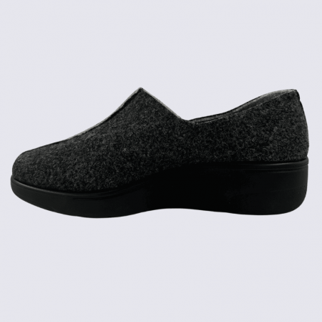 Pantoufles Josef Seibel, Pantoufles chaudes et classe femme en textile antharcite