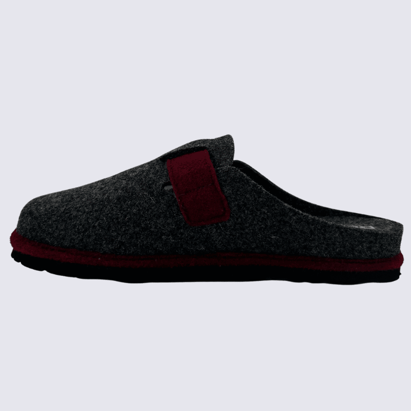 Mules Rohde, mules chic a fermeture velcros femme en textile graphite