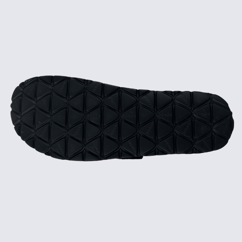 Mules Rohde, mules chic a fermeture velcros femme en textile graphite