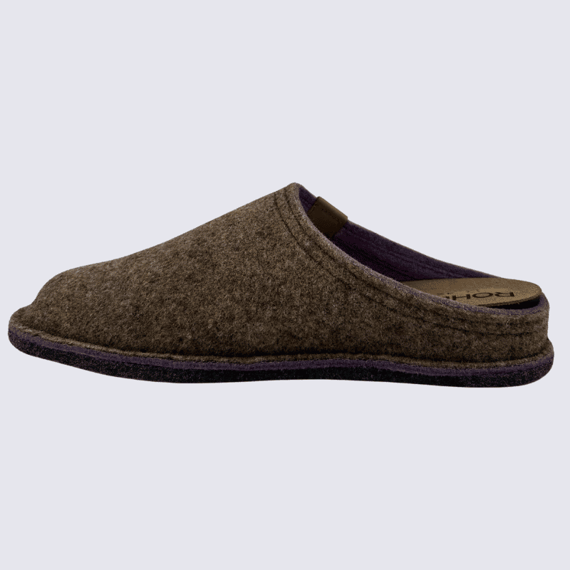 Mules Rohde, mules confortables et chaudes femme en laine et feutre lin