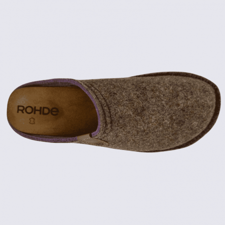 Mules Rohde, mules confortables et chaudes femme en laine et feutre lin