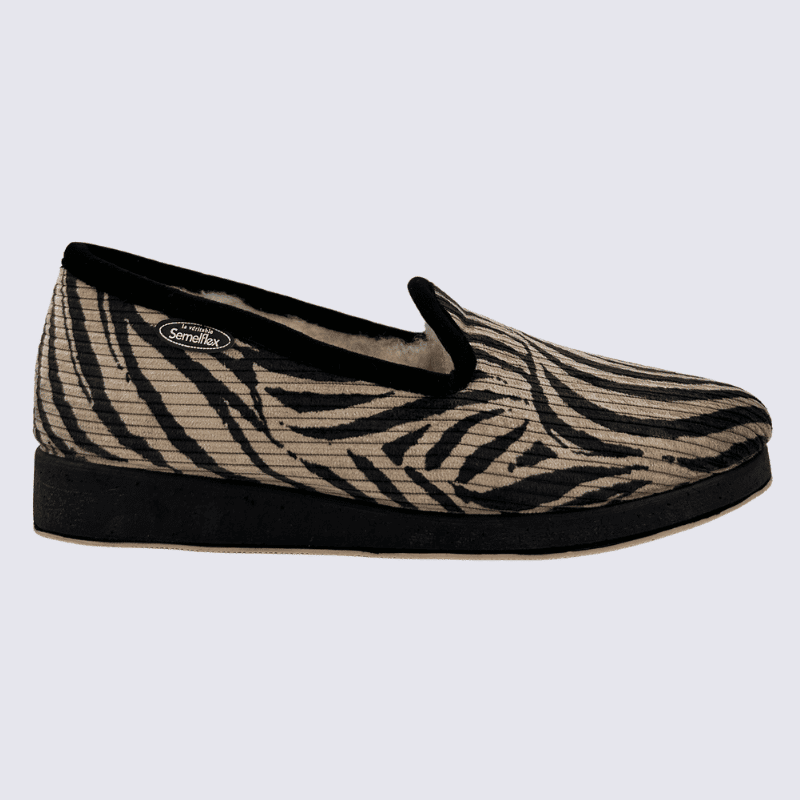 Chaussons Semelflex, chaussons charentaises confort femme beige