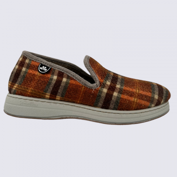 Chaussons Semelflex, chaussons charentaises chaudes homme brique