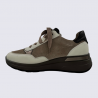 Baskets compensées Ara, Baskets compensées femme en cuir Creme cashmere cacao
