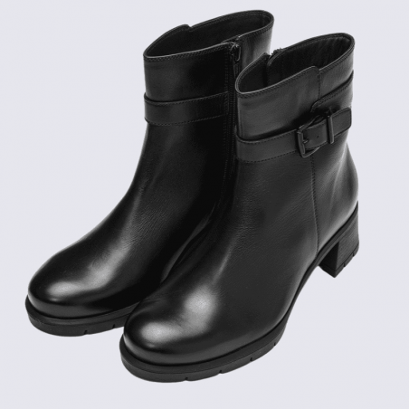 Bottines Ara, bottines à talon pour femme en cuir noir
