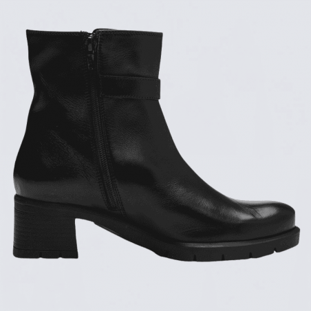 Bottines Ara, bottines à talon pour femme en cuir noir