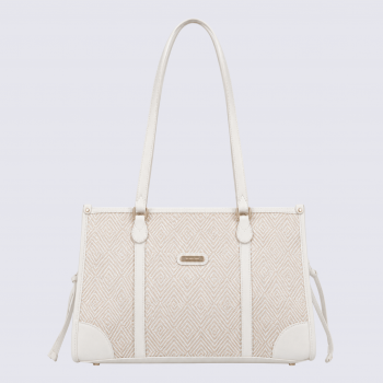 Sac porté épaule 2 anses Hexagona, sac porté épaule 2 anses en toile blanc