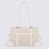 Sac porté épaule 2 anses Hexagona, sac porté épaule 2 anses en toile blanc