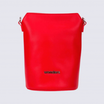Sac seau Wonders, sac tendance logo Wonders métallique en relief femme en couleur rouge