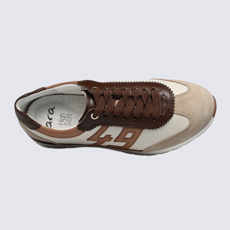 Basket Ara, Basket avec détail “49” femme en daim plage crème moka
