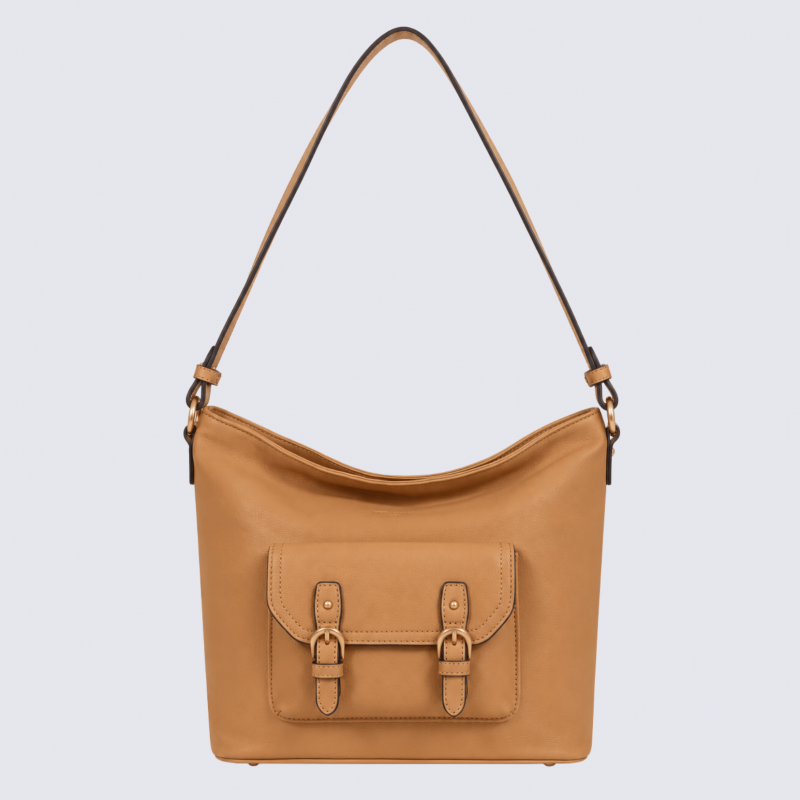 Sac besace Hexagona, sac besace en cuir havane