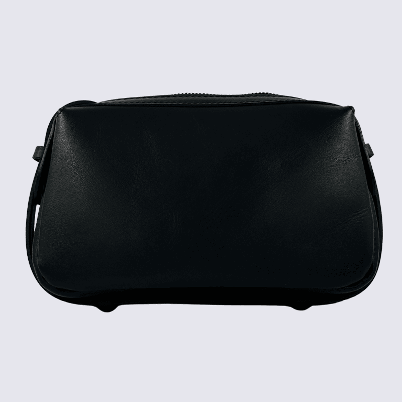 Sac Charlotte, Sac Élégant Compacte Femme en Cuir Noir