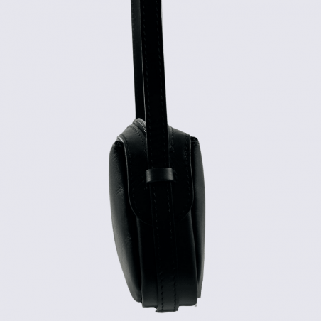 Sac Charlotte, Sac Élégant Compacte Femme en Cuir Noir