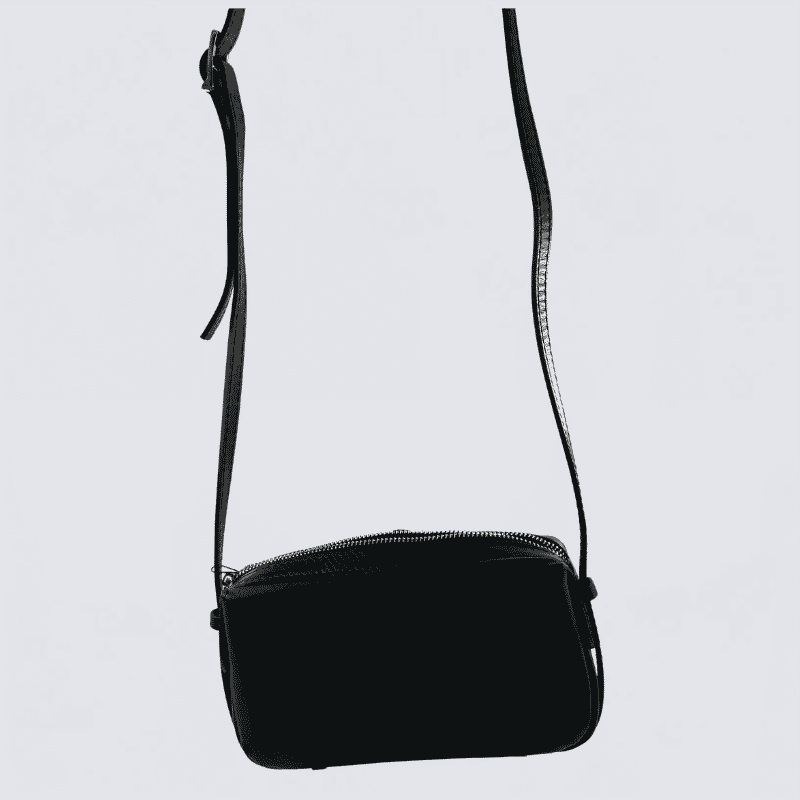 Sac Charlotte, Sac Élégant Compacte Femme en Cuir Noir