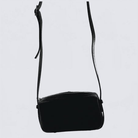 Sac Charlotte, Sac Élégant Compacte Femme en Cuir Noir