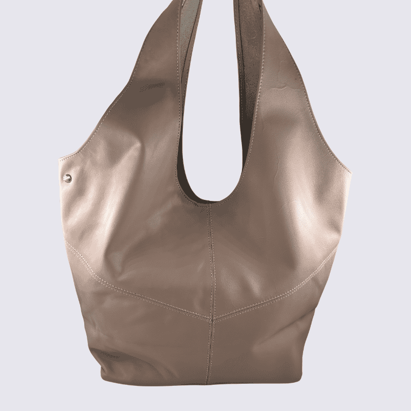 Sac cabas Charlotte, sac cabas tendance femme en cuir poudre gris