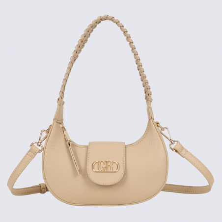 Sac porté épaule Georges Rech, sac porté épaule tendance femme taupe