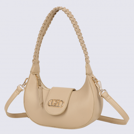 Sac porté épaule Georges Rech, sac porté épaule tendance femme taupe
