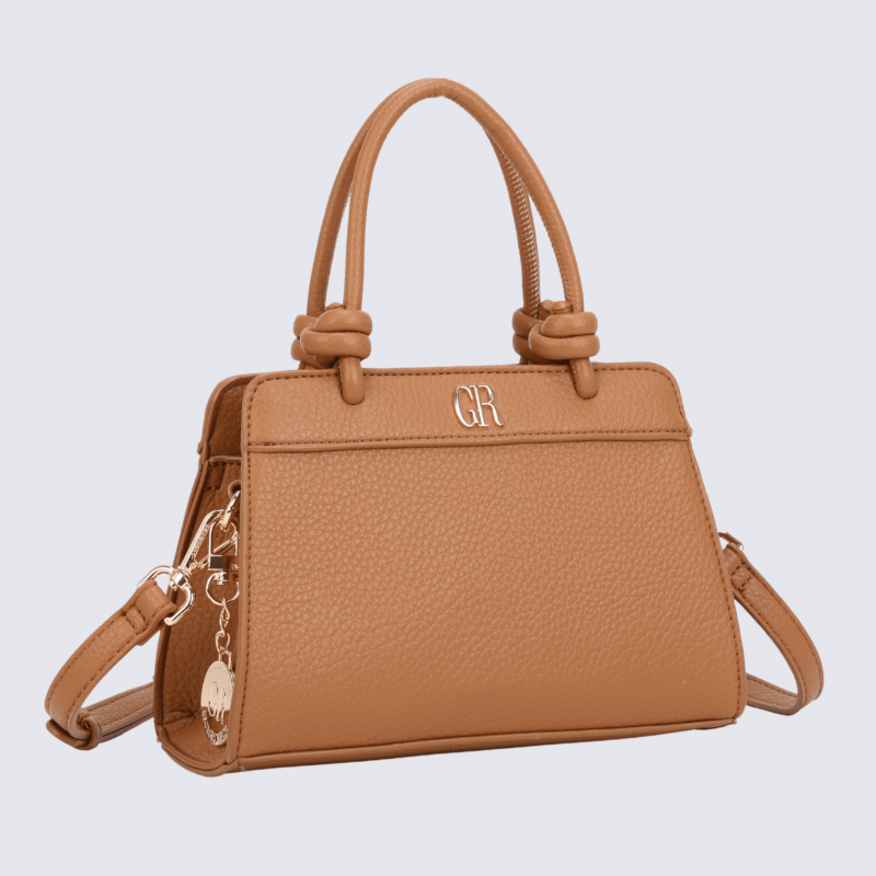 Sac porté main Georges Rech, sac porté main tendance femme camel