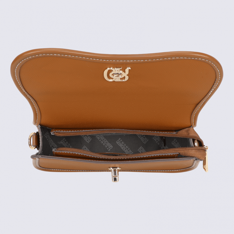Sac porté croisé Georges Rech, sac porté croisé tendance femme camel