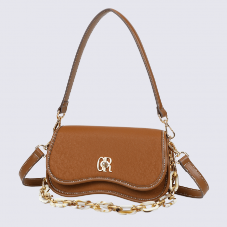 Sac porté croisé Georges Rech, sac porté croisé tendance femme camel