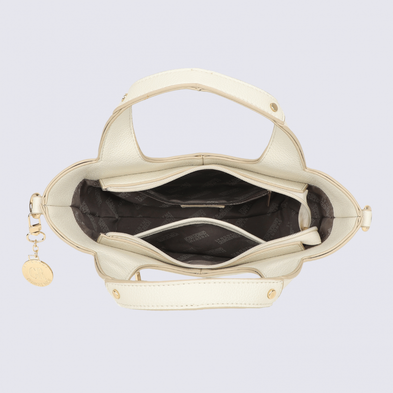 Sac porté main Georges Rech, sac porté main tendance femme écru