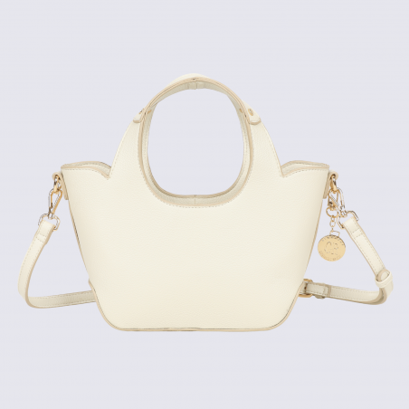 Sac porté main Georges Rech, sac porté main tendance femme écru