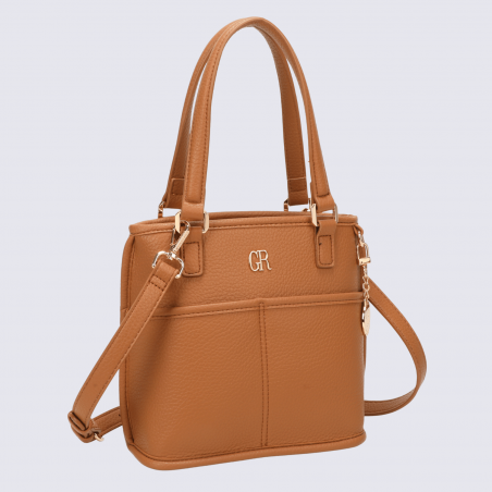 Sac porté main Georges Rech, sac porté main tendance femme camel