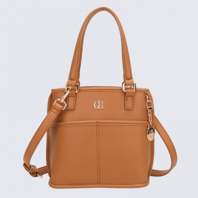 Sac porté main Georges Rech, sac porté main tendance femme camel